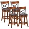 Costway Set of 4 Bar Stools Swivel 25'' Dining Bar Chairs with Rubber Wood Legs